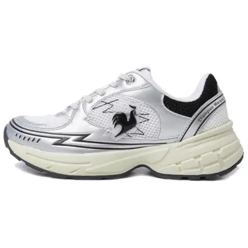 Le Coq Sportif Slip Resistant Abrasion Resistant Slip Resistant Abrasion Resistant Low top Casual Shoes Unisex Silver