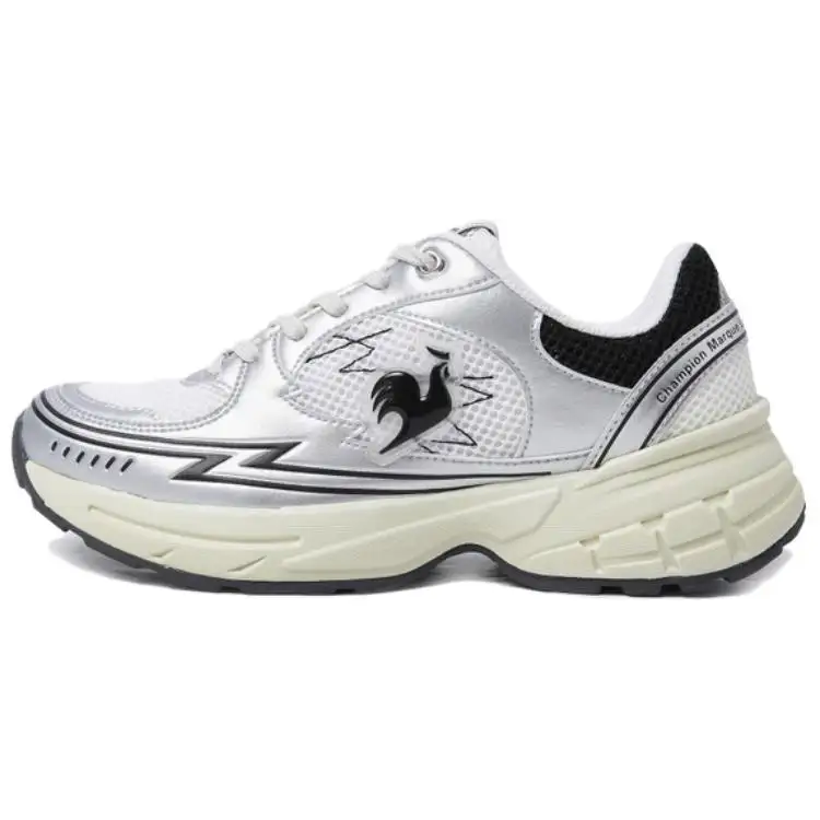Le Coq Sportif Slip Resistant Abrasion Resistant Slip Resistant Abrasion Resistant Low top Casual Shoes Unisex Silver