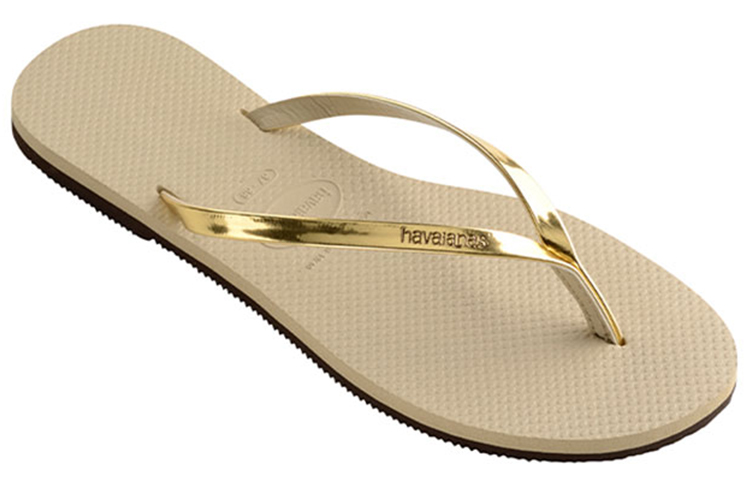 Havaianas Rubber Sole Abrasion Resistant Flip Flops Women's Light Brown