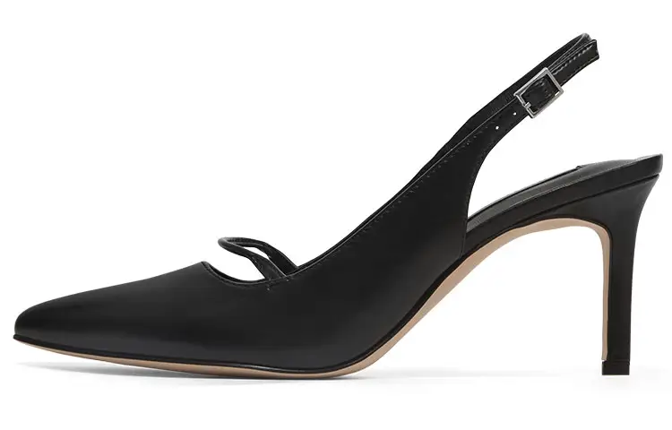 CHARLES&KEITH Pu Slim Heel High Heels 7.5cm Women's Black