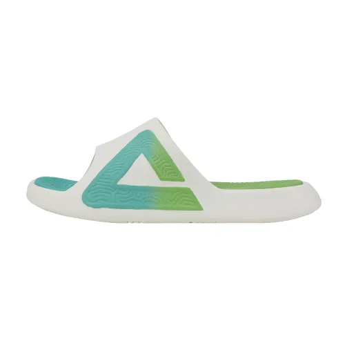 PEAK Statistic Sandals Abrasion Resistant Quiet Abrasion Resistant Quiet Slide Slippers Unisex White Green