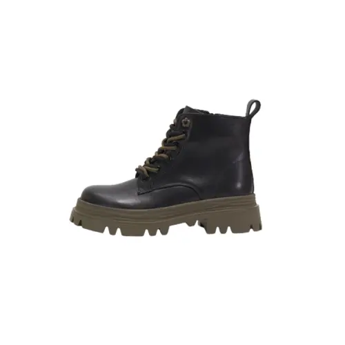 Teenie Weenie Cow Leather Short Combat Boots 5cm Women's