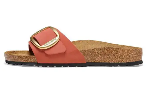 Birkenstock Leather Slide Slippers Women's Mars Red Regular