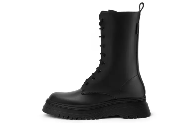 CHARLES&KEITH PU Short Combat Boots Women's