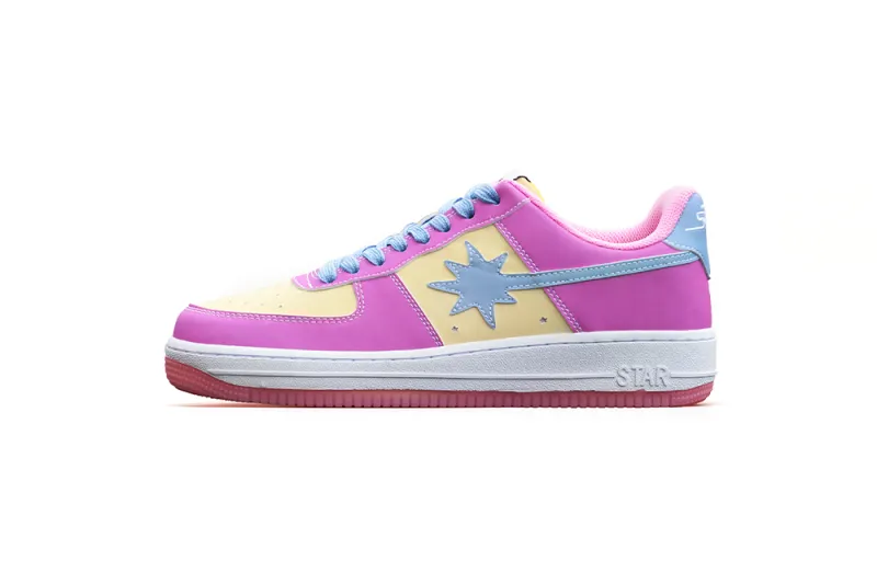 Starwalk soldier star shoes, non-slip and wear-resistant, comfortable and versatile, shooting star sneakers, low-top sneakers, same style for men and women, daylight gradient cherry blossom pink
