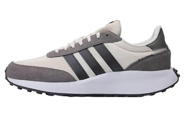 Adidas Fabric Cushioning Slip Resistant Low top Casual Shoes Men's White Gray