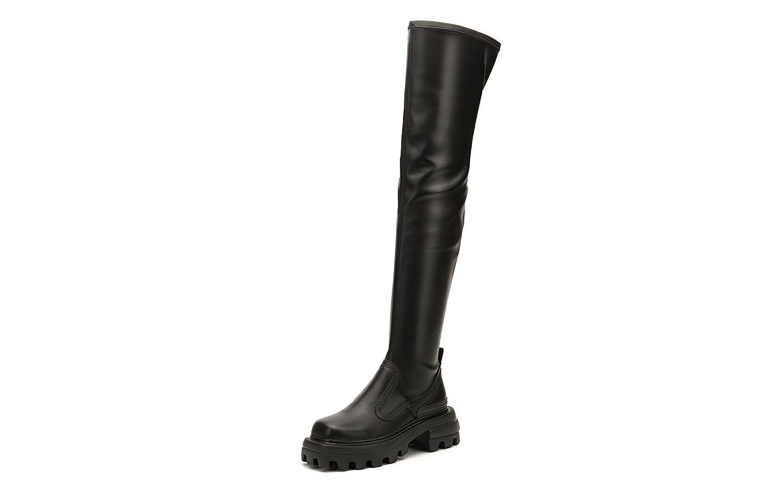 DAPHNE LAB Candy Series Knee High Over The Knee Boots Women's Black