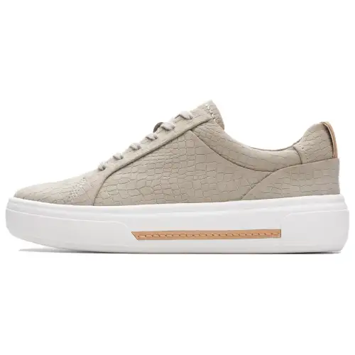 Clarks Leather Versatile Skateboard Shoes Women's Lime Gray