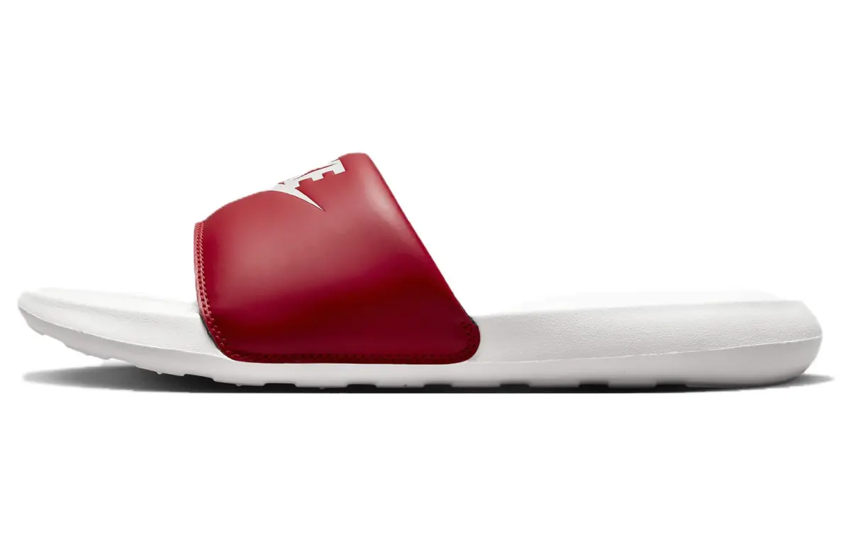 Nike Victori One Abrasion Resistant Slip Resistant Slip Resistant Slide Slippers Men's White Red