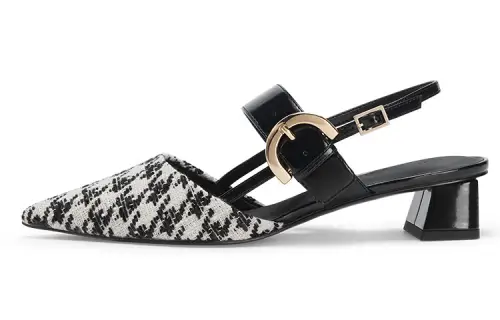 CHARLES&KEITH Pu Chunky Heel High Heels 4.5cm Women's Composite Color