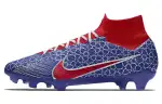 Nike Mercurial Superfly 9 FG Firm Ground Cushioning Slip Resistant Soccer Shoes Unisex Blue Red
