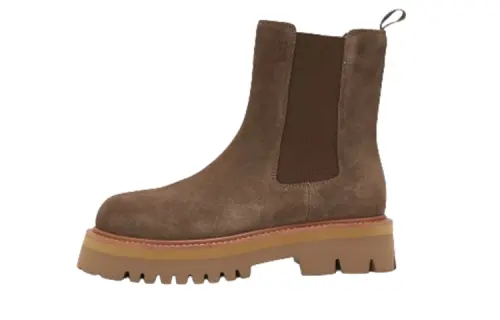 Teenie Weenie Cow Split Leather Short Chelsea Boots 5CM Women's