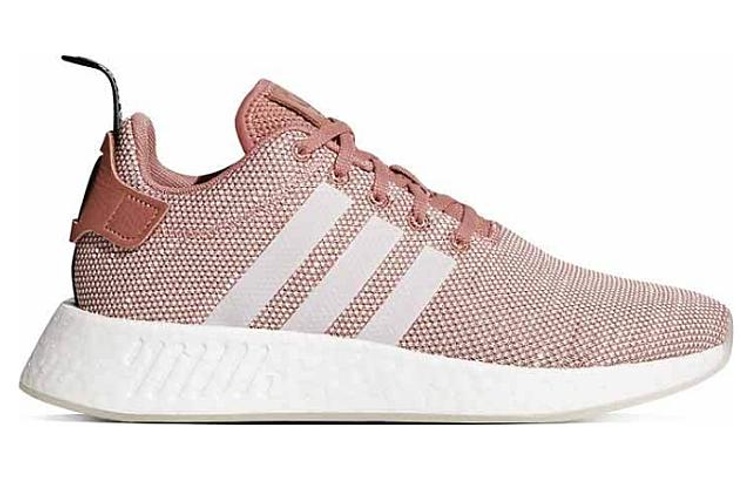 Женские кроссовки adidas originals NMD_R2 Ash Pink Logo (розово-белые) — Розовый / белый — фото 2