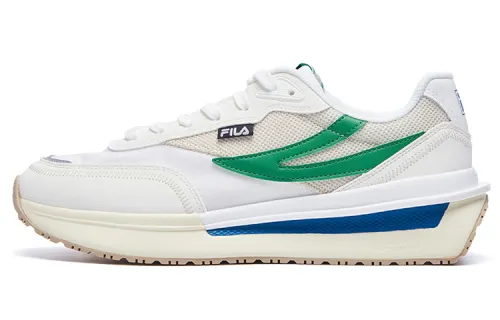 FILA Renno Textile, Synthetic Leather Cushioning, Wear Resistant Low top Casual Shoes Men's White
