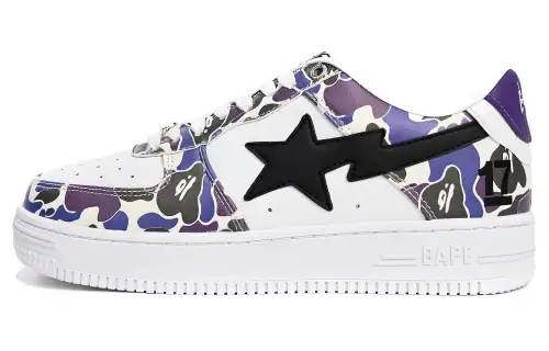 A BATHING APE STA Low top Skateboard Shoes Women's Purple White
