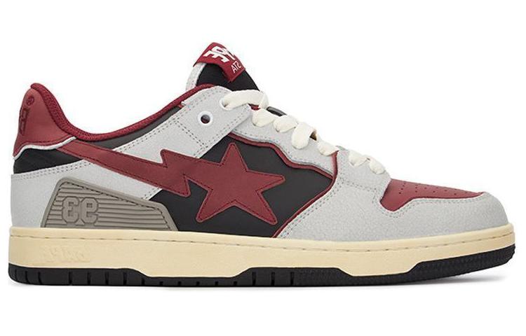 Женские кеды A BATHING APE SK8 STA (серый / красный / черный) — Серый / красный / чёрный — фото 2