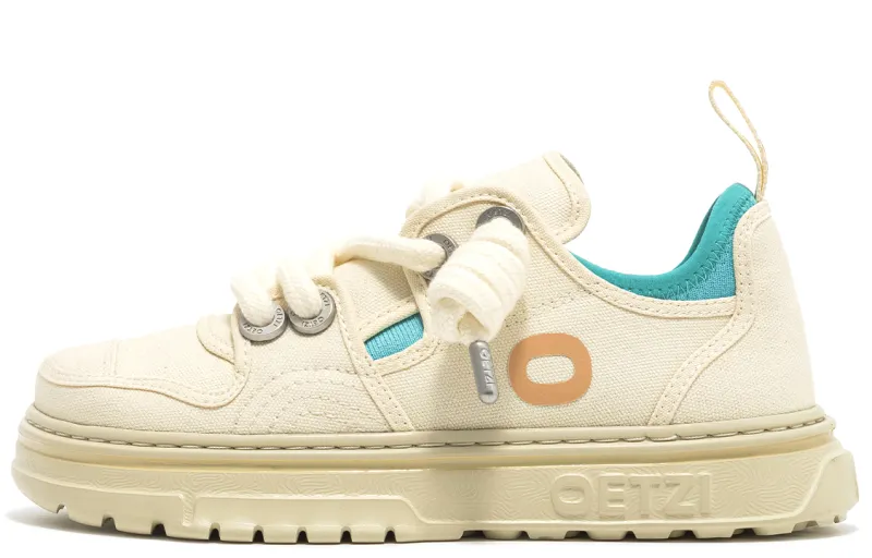 OETZI Fabric Low top Skateboard Shoes Unisex Beige