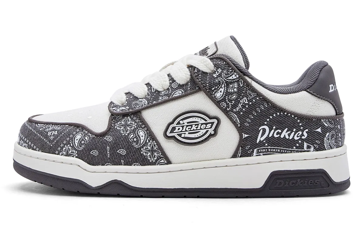 Dickies Fabric Low top Skateboard Shoes Men's Dark Gray White