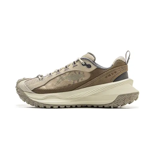 Li Ning Low top Casual Shoes Unisex Gray Brown