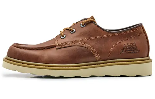 CAT Quark Collection Cow Leather Sports Casual Shoes Men's Brown