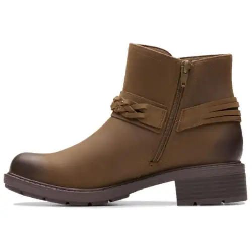 Clarks Leather Ankle Boots Women's Brown