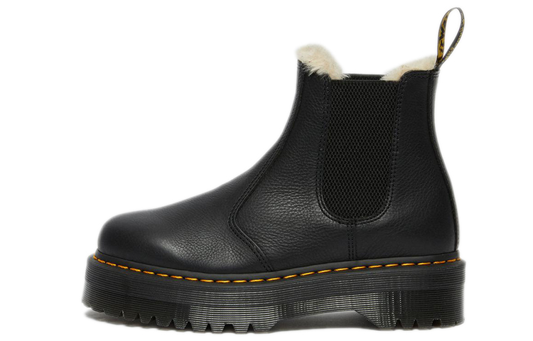 2976 Dr.Martens Faux Fur Lined Platform Chelsea Boot 'Black'