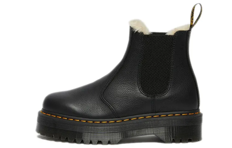 2976 Dr.Martens Faux Fur Lined Platform Chelsea Boot 'Black'