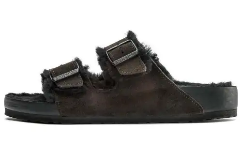 Birkenstock Sheepskin Slide Slippers Unisex Mocha Regular