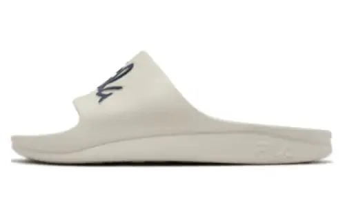 FILA Rubber Sole Slide Slippers Unisex Beige White Blue