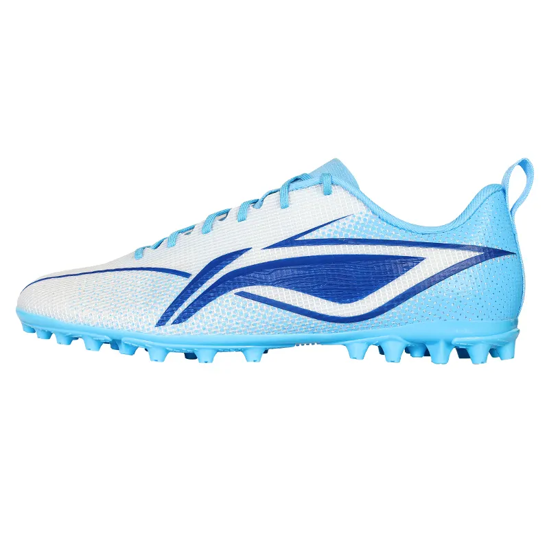 Li Ning MG Multi Ground Slip Resistant Abrasion Resistant Soccer Shoes Men's Fluorescent Sky Blue