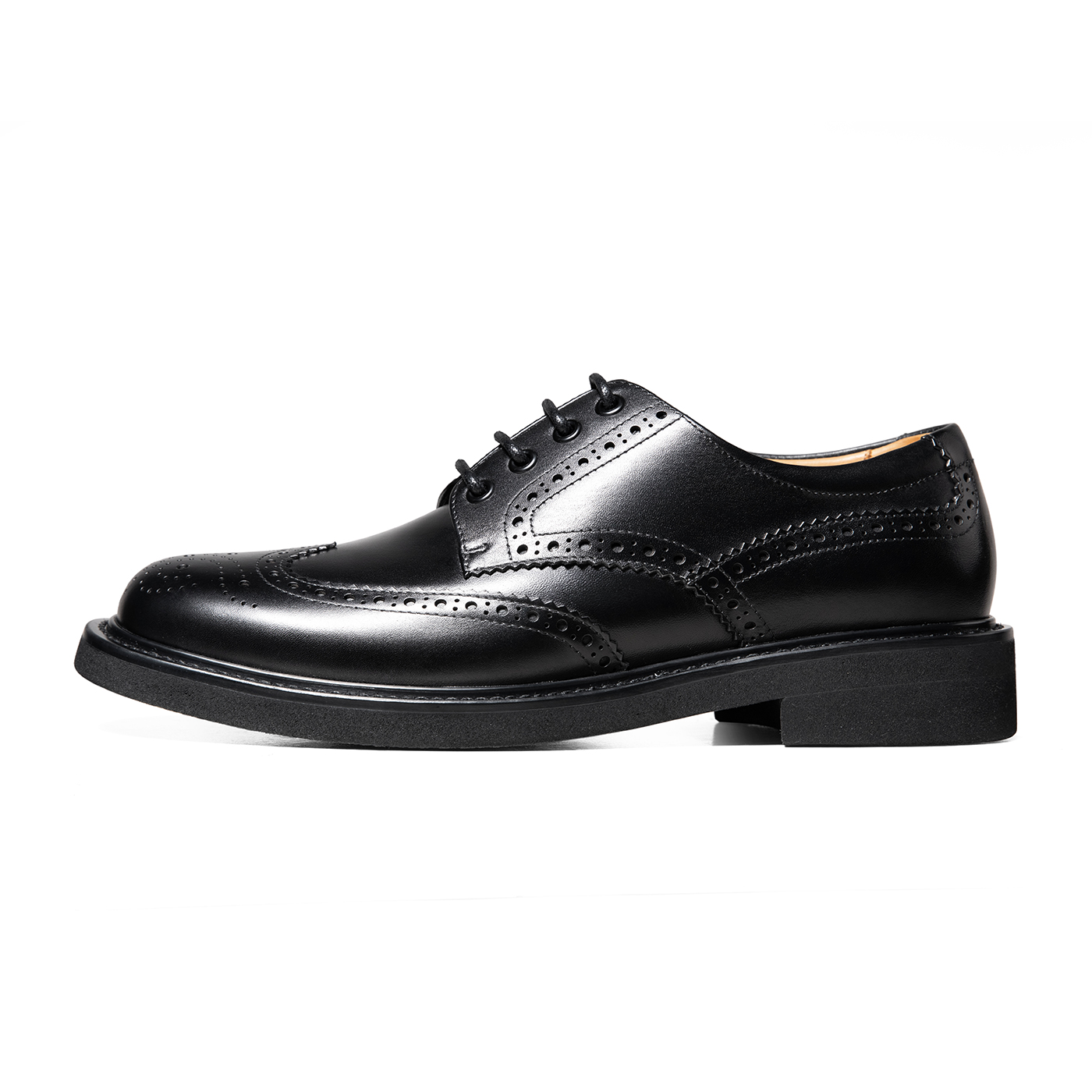 THOM WILLS British Business Casual Calfskin Derby Shoes Dress Shoes Men's Black