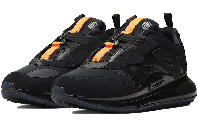 Кроссовки Nike Air Max 720 Slip OBJ (черно-оранжевые) — фото 3