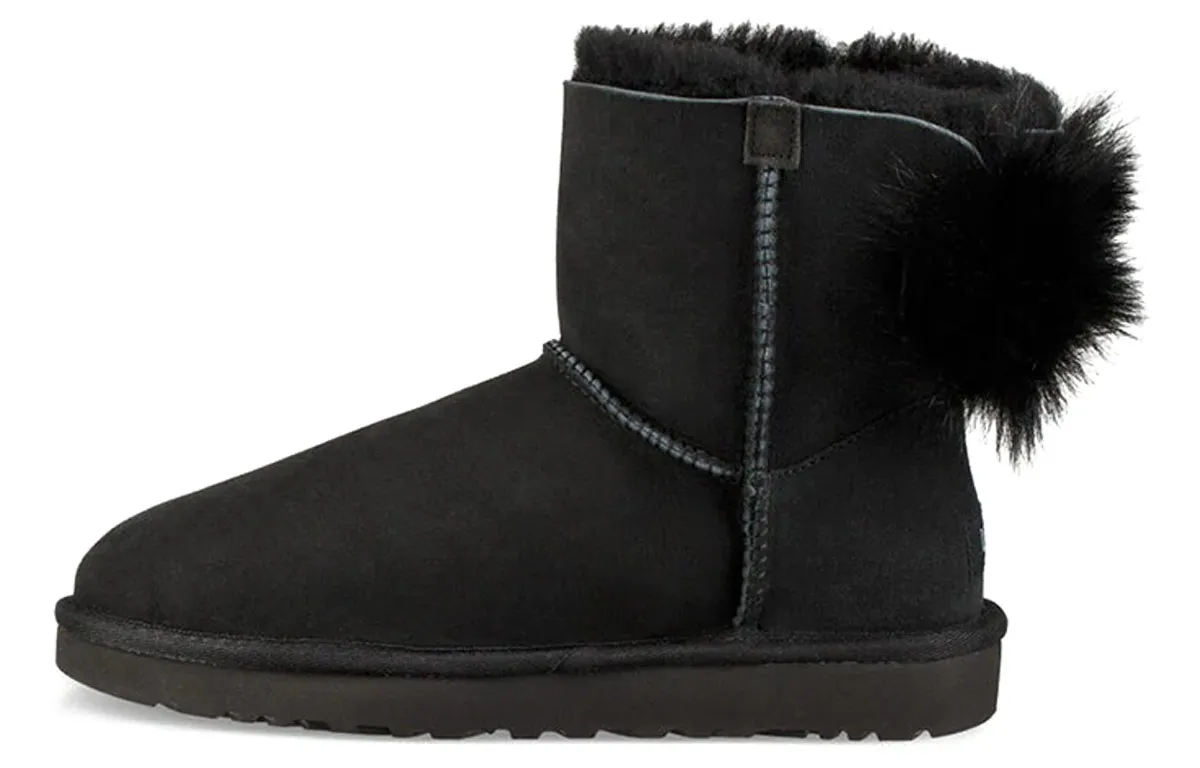 UGG Fluff Bow Mini Fleece Lined Black Women's