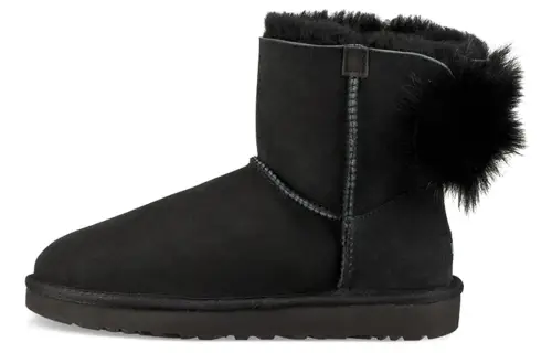 UGG Fluff Bow Mini Fleece Lined Black Women's