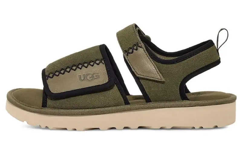 UGG Classic Sandal Cow Split Leather Stylish Sandal Men's Moss Green
