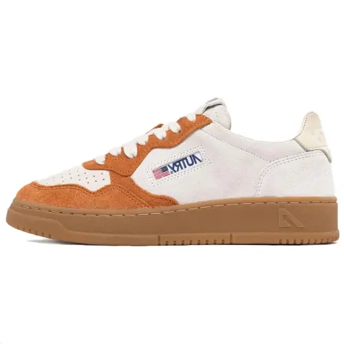 AUTRY Medalist Pigskin Cushioning Slip Resistant Low top Skateboard Shoes Men's White Orange
