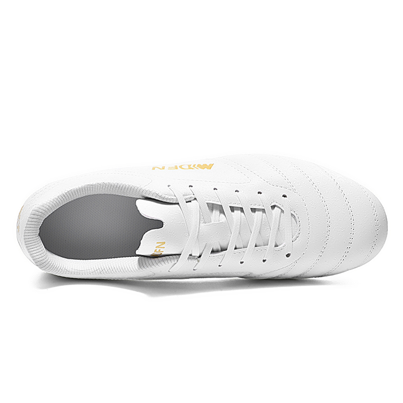 ATAY Slip Resistant Abrasion Resistant Slip Resistant Abrasion Resistant Soccer Shoes Unisex White