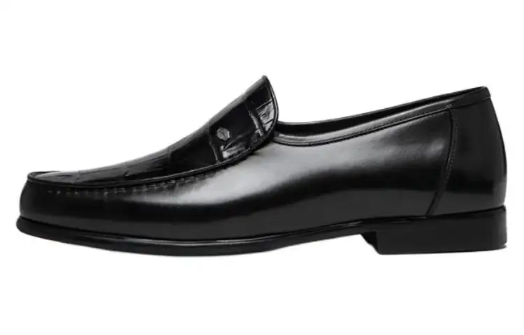 Chrisdien Deny Crocodile Leather Business Dress Shoes Men's Black