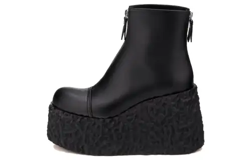 AGL Cow Leather Ankle Boots 12cm Women's Black