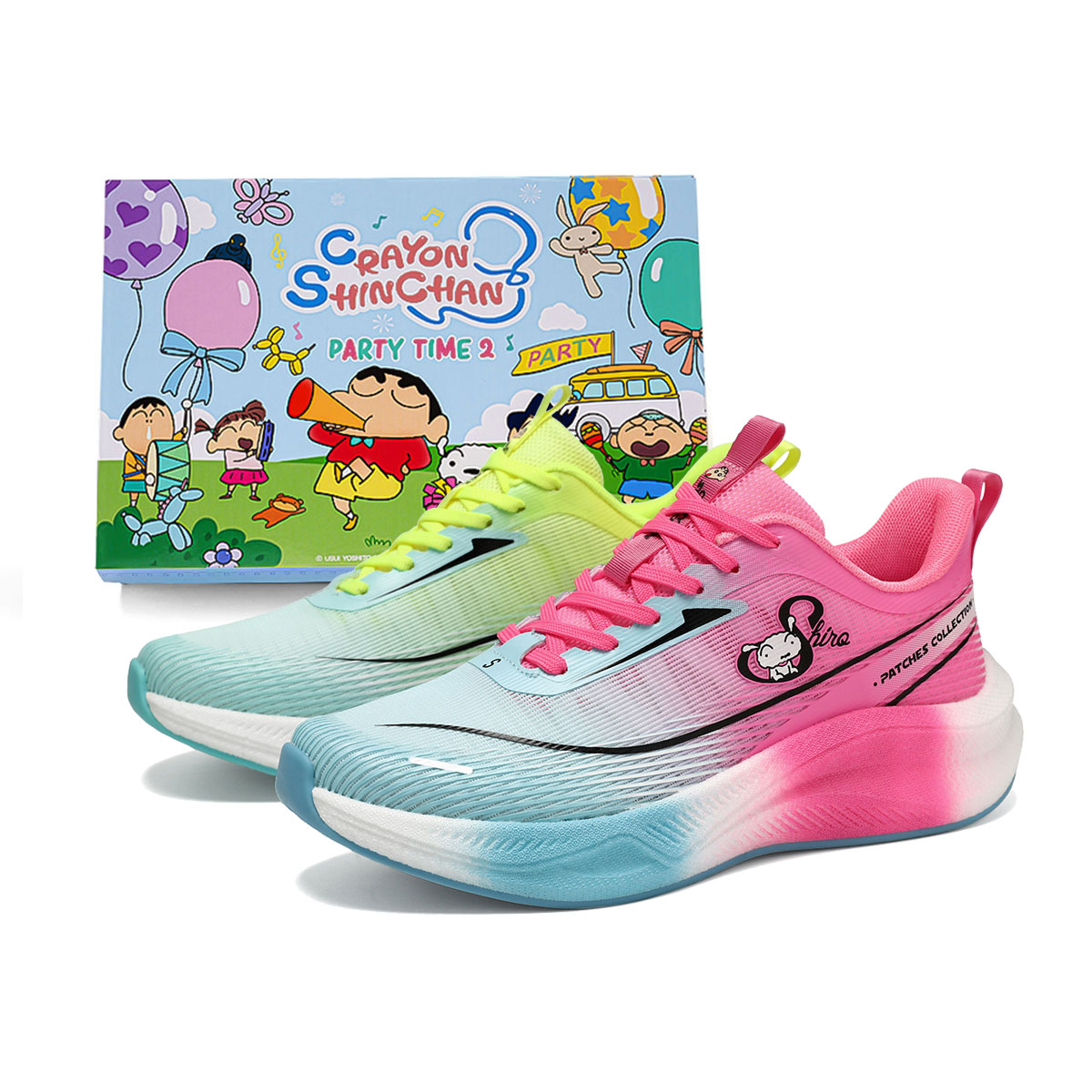 Crayon Shinchan Running Shoes Men’s Low Top Orange Yellow Phantom/Blue Pink Phantom/Phantom Mismatched