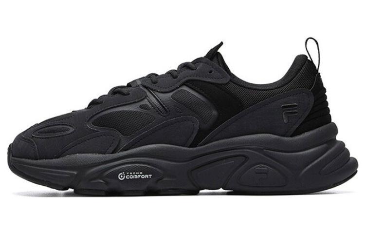 FILA Fila Mars 2 Mesh Fabric Synthetic Leather Artificial Leather TPU Solid Color Sports Shock Absorbing Waterproof Low Top Life Casual Shoes Women's Black