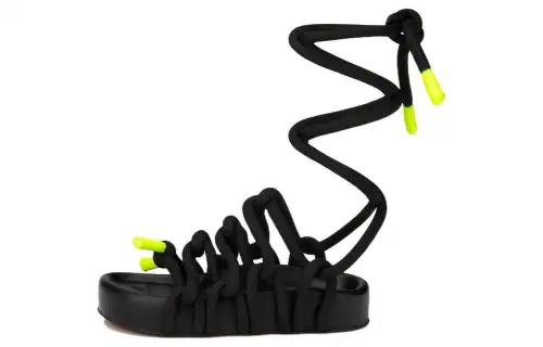 AGL Leather One Strap Sandals 3cm Women's Black
