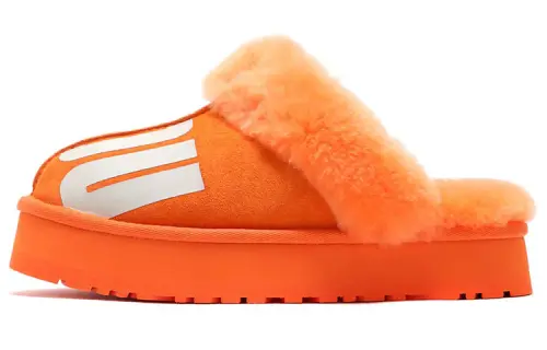 UGG Disquette Chopd Shearling Stylish Sandal Women's Orange