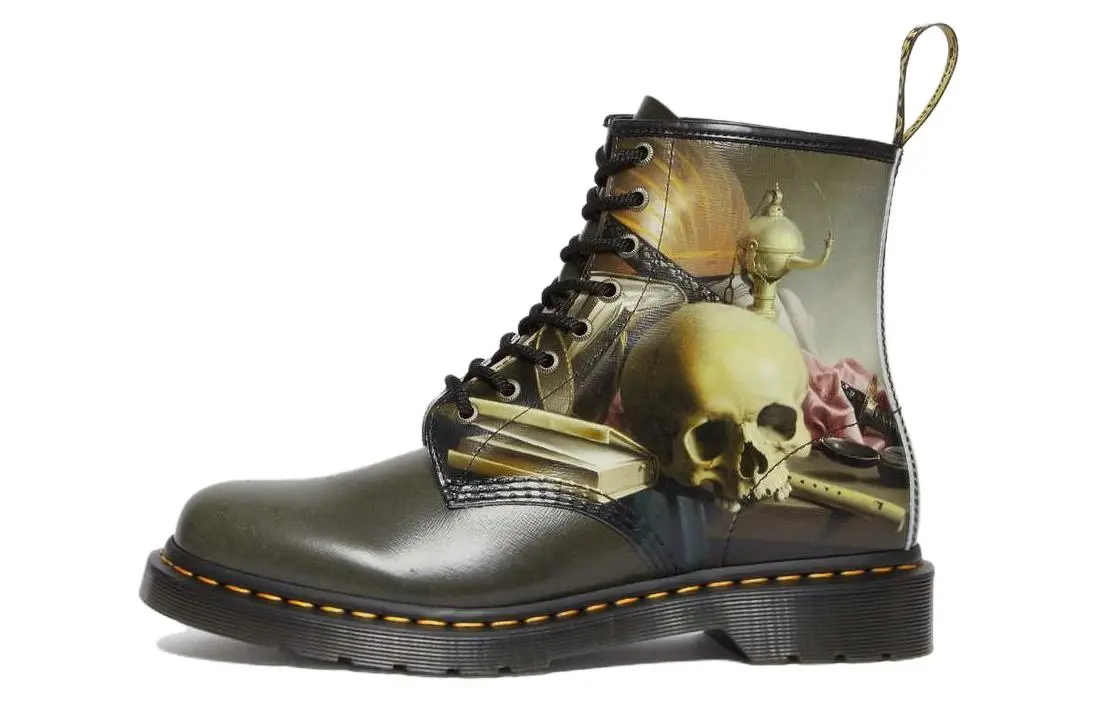 THE NATIONAL GALLERY X Dr.Martens Comfortable Round Toe Short Combat Boots Men's Umber