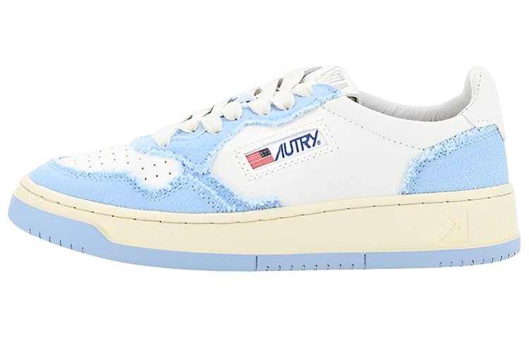 AUTRY Medalist Low Leather And Fabric 'White Baby Blue' Women's