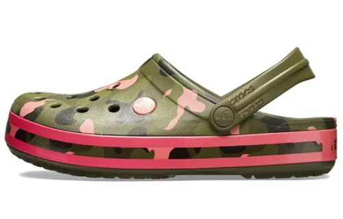 Crocs Classic Clog Beach Sandals Green Pink