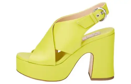 AGL Leather One Strap Sandals 10cm Women's Yellow