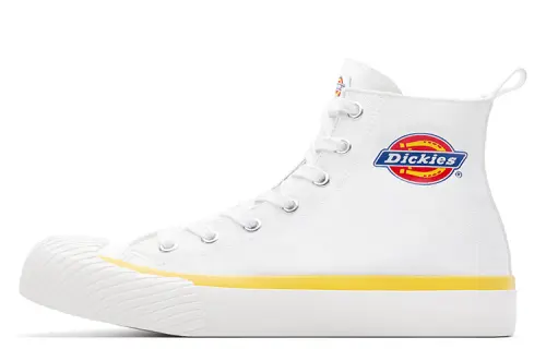 Dickies Canvas Shoes Unisex High Top White/Yellow Color