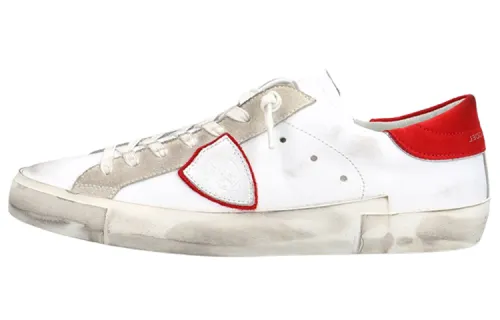 PHILIPPE MODEL Prs Leather Skateboard Shoes Men's White Red