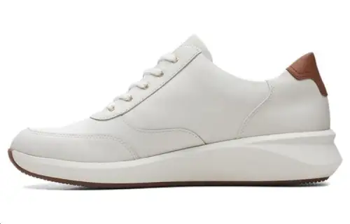 Clarks Top Grain Cow Leather Low top Casual Shoes Women's White